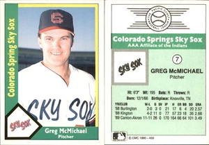Greg McMichael 1990 CMC Colorado Springs Sky Sox 7 Colorado Springs Sky Sox - Picture 1 of 1
