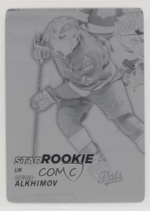 2018-19 Upper Deck CHL Star Rookies Printing Plate Black 1/1 Sergei Alkhimov i9y