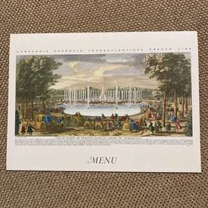 Vintage French Cruise Line Menu Paquebot DE GRASSE Neptun Brunnen Versailles - Bild 1 von 15