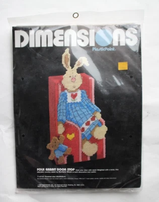 1995 Dimensions Folk Rabbit Door Stop Plastic Canvas #2541 NOS - Image 1 of 2