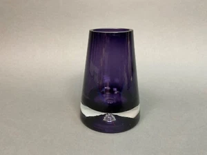 Vintage Sommerso? Style Art Glass Hand Blown Vase Amethyst 7" Tall Tapered MCM - Picture 1 of 9