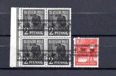Us Zone (Germany) 1948 old inverted overprinted stamps (Michel 36+38 I K ) MNH - Image 1 of 4