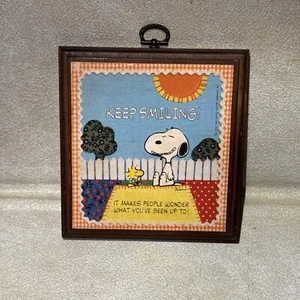 Vintage 1965 Erdnüsse hängende Wandrelief Keep Smiling... Snoopy Woodstock - Bild 1 von 7