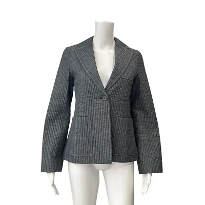 Chaqueta Blazer Louis Vuitton Francia Gris Acanalado Algodón Texturizado Talla 2 FR36 Foto 1 de 4