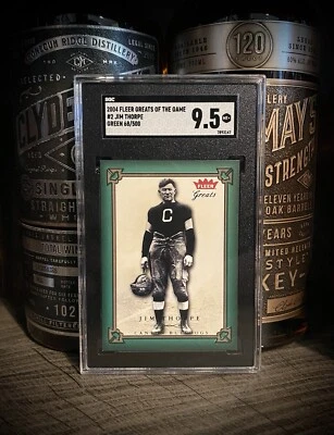 Jim Thorpe SGC 9.5 MINT+ 2004 Green Fleer Greats of the Game SP 68/500 - Image 1 of 3