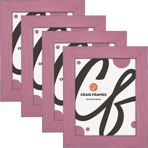 Diaspro, Cornice Rosa Sottoveste 1,5", Misure Comuni, 4x5 - 24x36, Confezione da 4 - Foto 1 di 8