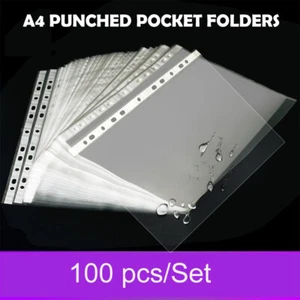 100pc Prospekthüllen Klarsichthüllen Genarbt und Glasklar DIN A4 oben offen Neu - Bild 1 von 10