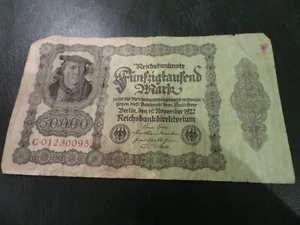 50000 MARK DEUTSCHE REICHSBANK Banknote 19. November 1922 - Bild 1 von 8