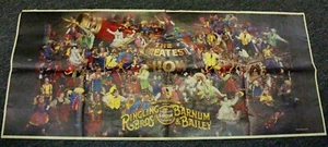 Vtg Ringling Bros Barnum & Bailey circus Foldout Advertising Poster  49"  - Picture 1 of 9