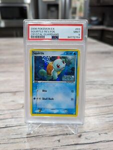 2006 Pokemon EX Crystal Guardians 63 Squirtle Reverse Holo PSA 9 Mint Stamped 