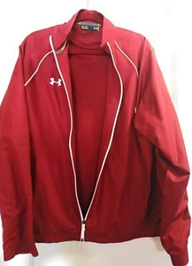 Under Armour Windbreaker Light Jacket Women's Size XL Loose Fit Red NEW - Picture 1 of 4