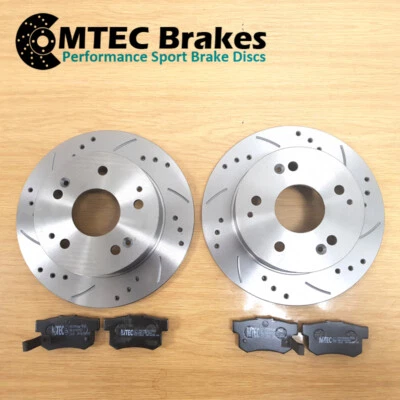Ford Fiesta 1.6 ST180 12- Rear Brake Discs & Pads MTEC Premium Drilled Grooved - Image 1 of 4