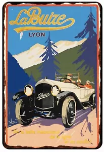 La Buize Lyon motor racing 1930 Advertising All Metal Tin Sign 8 x 12 Vintage - Picture 1 of 1