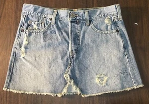 Junior Damen Levi’s Jeansrock Größe 5 Used-Look helle Waschung - Bild 1 von 6