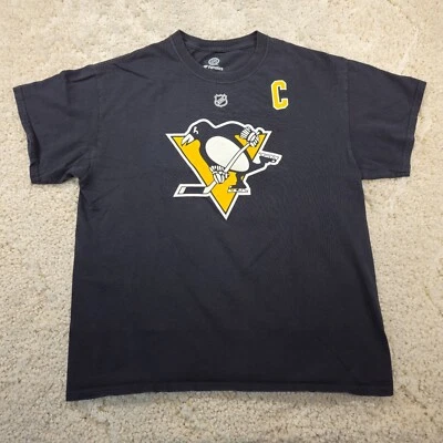 Camiseta preta de hóquei Sidney Crosby #87 Pittsburgh Penguins NHL Fanatics tamanho GG - Imagem 1 de 4