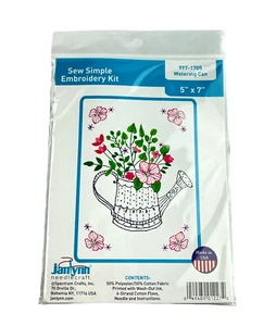 Janlynn Kit de Bordado Simple Coser Regadera Flores 5 x 7 pulgadas - Imagen 1 de 5