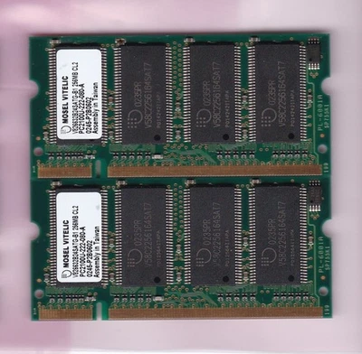 512MB 2x256MB PC-2100S MOSEL VITELIC V826632B24SATG-B1 DDR-266 LAPTOP DDR1 Kit - Image 1 of 2