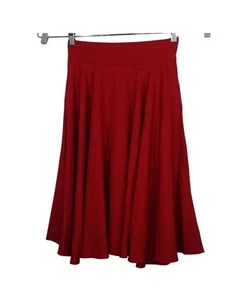 Shein Red A-Line Full Midi Skirt Women Size M Zipper Closure Work Casual - Picture 1 of 6