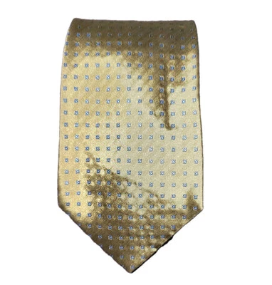 Corbata para hombre Kenneth Cole Reaction 100 % seda verde dorado azul geométrica ~ ¡cosida a mano! Foto 1 de 4