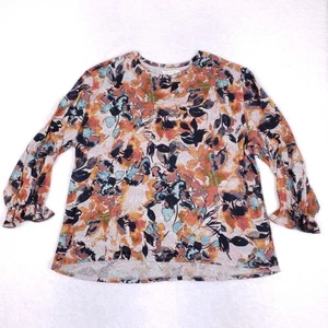 Zac & Rachel Damen Bluse 3X Mehrfarbig Blumen Herbst Übergröße Boho Grandmacore - Bild 1 von 8