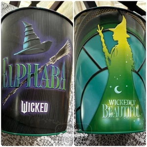 Cinemark Wicked Popcorn Bucket Elphaba Wickedly Beautifal Embossed Tin - Picture 1 of 7