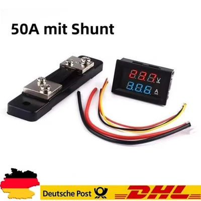 Digital DC Voltmeter Amperemeter Spannungsmesser Prüfer Strom Messgerät 50A - Bild 1 von 4