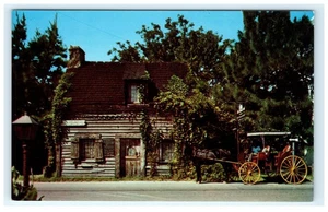 Vintage Postkarte ältestes Schulhaus St. Augustine Florida Dexter Press - Bild 1 von 2