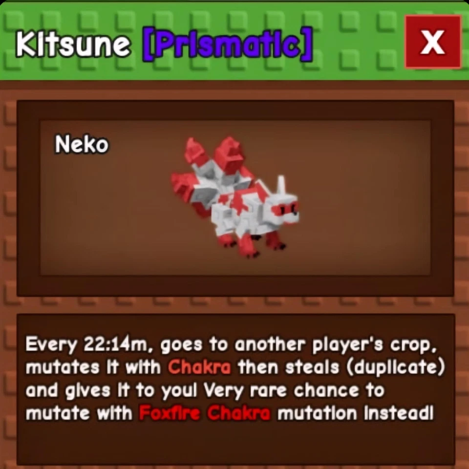 Kitsune | Grow a Garden | G a G | Roblox | Digital Delivery Only