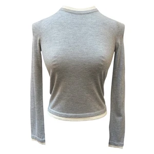 Nuevo con etiquetas Suéter Mango Manga Larga Cuello Alto Mezcla Cachemira Talla XS Gris - Imagen 1 de 4