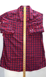 Lands End Mujer Tartán Cuadros Sin Hierro Supima Algodón Abotonado Talla 16T - Imagen 1 de 8