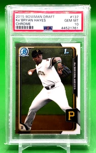 2015 Bowman Chrome Draft 1st Pirates Ke'Bryan Hayes ROOKIE, PSA 10 GEM MINT - Picture 1 of 2