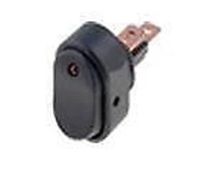 10pcs Rocker switch ON-OFF Ø12.2mm 20A/12Vdc, fixed, 3pins. SPST black, RED LED - Picture 1 of 1