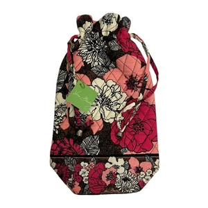 NWT Vera Bradley Cheers to You Mocha Rouge Print Wine Bag - Picture 1 of 6