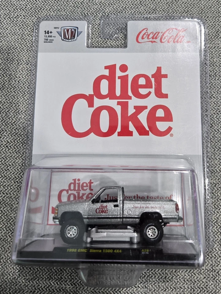 1998 GMC Sierra 1500 4x4 Diet Coke M2 Machines 1:64 Scale Coca-Cola A28 - Image 1 of 1
