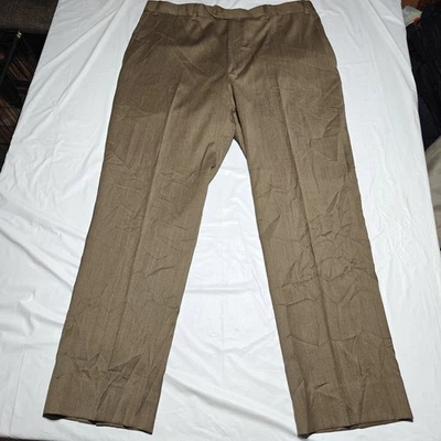 Kirkland Signature Men’s Italian Wool pleated Brown dress Pants  38X32  - Image 1 of 4