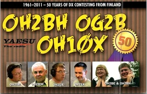 HAM RADIO CQ QSL QSO POSTCARD OH2BH NUMMI-PUSULA FINLAND 2011 CONTEST 50TH ANNIV - Picture 1 of 5