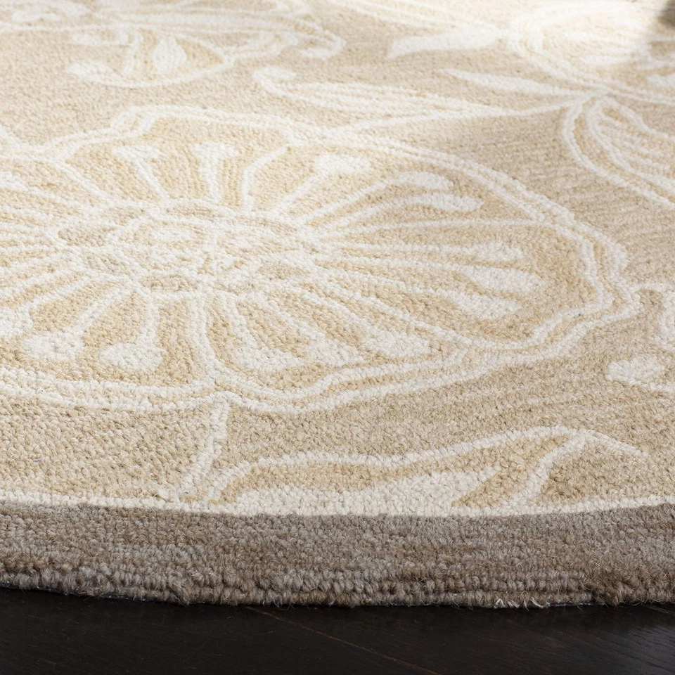 Небольшой ковер Chelsea Collection — овальный 4 фута 6 дюймов x 6 футов 6 дюймов, светло-коричневый, ручной крючок Fren... - Изображение 1 из 3