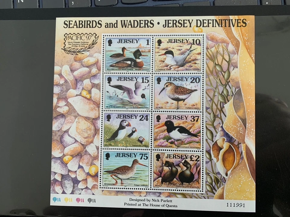 JERSEY 1997 'PACIFIC 97' INT STAMP EXHIBITION SEABIRDS 8v M/S MINT MNH SGMS817 - Image 1 of 1