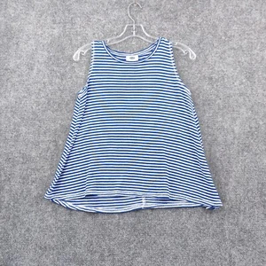 Old Navy Tank Girls XL Blue Striped Round Neck Sleeveless Knit Pullover Top - Picture 1 of 8