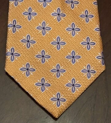 Corbata de cuello Tasso naranja azul hecha a mano 100 % seda para hombre hecha en China Foto 1 de 4