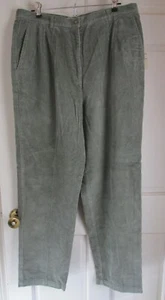 David Brooks Pants Womens Size 16 Sage Green Wide Wale Corduroy Light Academia - Picture 1 of 9