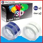 (2Blue+2Clear) Label Tape 3D Work for Dymo 20008 1540 Dymo 15447