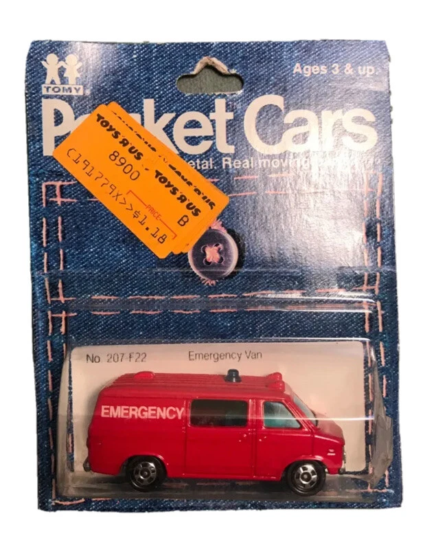 TOMY POCKET CARS EMERGENCY VAN NEW OLD STOCK NEW IN PACKAGE 1977 - Image 1 of 1
