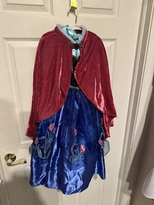 Disney Store Anna Frozen Traveling Costume Child Size Small 5/6 With Cape - Picture 1 of 24