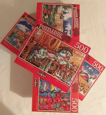 CrazArt 2021 PUZZLEBUG  SET OF 5 500PC PUZZLES #5520 - Image 1 of 4