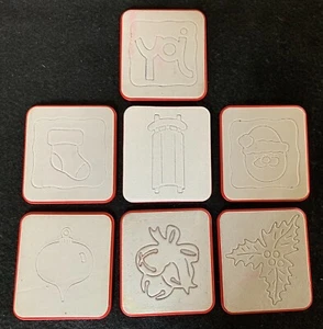 Used Sizzix Sizzlits 7pc Christmas Set-ship free - Picture 1 of 2