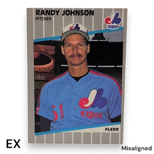 1989 Fleer Randy Johnson Rookie Card #381 Baseball Card - Blackout -EX Misalign - Picture 1 of 2