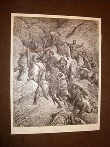Incisione di Gustave Dorè del 1884 I crociati soffono la sete Crociata - Picture 1 of 1
