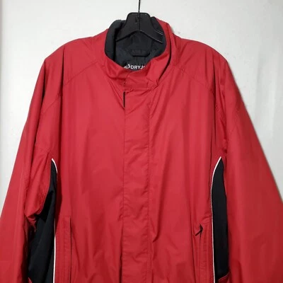 Jaqueta masculina DRYJOYS grande FJ Footjoy com zíper completo golfe manga longa vermelha   - Imagem 1 de 4
