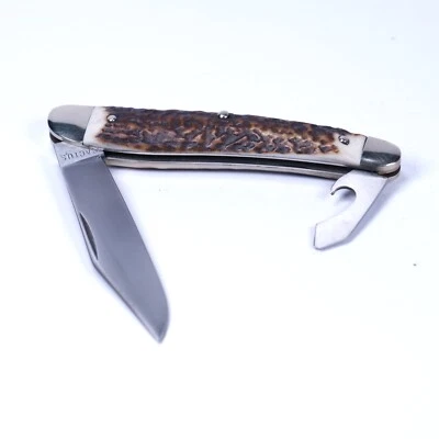 VTG NOS GERMAN KRUSIUS CACTUS SOLINGEN STAG HORN FOLDING POCKET PEN KNIFE OPENER - Image 1 of 4